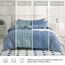 JELLYMONI Bettbezug, Queen-Size, Blau, 3-teiliges Boho-Bettwäsche-Set, kariert, Polyester, getuftet, Jacquard-Strick, strukturierter Bettbezug, 228,6 x 228,6 cm, rautenförmiges geometrisches Muster