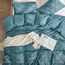 JELLYMONI Bettbezug, Queen-Size, Graublau, 3-teiliges Boho-Bettwäsche-Set, kariert, Polyester, getuftet, Bohemian-Jacquard-Strick, strukturierter Bettbezug, 228,6 x 228,6 cm, rautenförmiges