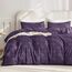 JELLYMONI Bettbezug, Queen-Size, Lila, 3-teiliges Boho-Bettwäsche-Set, kariert, Polyester, getuftet, Bohemian-Jacquard-Strick, strukturierter Bettbezug, 228,6 x 228,6 cm, rautenförmiges geometrisches