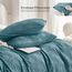 JELLYMONI Bettbezug-Set, graublau, für Doppelbett, 3-teilig, Mikrofaser, getuftet, Boho-Stil, strukturierter Bettbezug, Jacquard, geometrisches Muster, Bettbezug mit Eckbändern und Reißverschluss