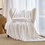 JELLYMONI Bettbezug, King-Size, Weiß (Bright White), 3-teiliges Boho-Bettwäsche-Set, kariert, Polyester, getuftet, Jacquard-Strick, strukturierter Bettbezug, 264,1 x 228,6 cm, rautenförmiges