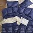 JELLYMONI Bettbezug, King-Size, Marineblau, 3-teiliges Boho-Bettwäsche-Set, kariert, Polyester, getuftet, Bohemian-Jacquard-Strick, strukturierter Bettbezug, 264,1 x 228,6 cm, rautenförmiges