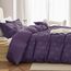 JELLYMONI Bettbezug, King-Size, Lila, 3-teiliges Boho-Bettwäsche-Set, kariert, Polyester, getuftet, Bohemian-Jacquard-Strick, strukturierter Bettbezug, 264,1 x 228,6 cm, rautenförmiges geometrisches