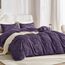 JELLYMONI Bettbezug, Queen-Size, Lila, 3-teiliges Boho-Bettwäsche-Set, kariert, Polyester, getuftet, Bohemian-Jacquard-Strick, strukturierter Bettbezug, 228,6 x 228,6 cm, rautenförmiges geometrisches