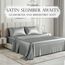 DECOLURE Satin-Bettwäsche-Set, 3-teilig, luxuriös, seidig, für Doppelbett, weicher als Seide, knitterfrei, mit 38,1 cm tiefem Spannbetttuch, perfekt für Haar und Haut, Geschenke für Frauen (Grau