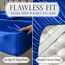 DECOLURE Gestreiftes Satin-Bettwäsche-Set für Doppelbett, luxuriös, seidiges Gefühl, Satin, Doppelbett, elegant, seidig weich, Doppelbettgröße, faltenfrei, Doppelbett, blaue Satin-Bettlaken mit tiefer