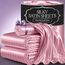 DECOLURE Gestreiftes Satin-Bettwäsche-Set für Doppelbett, luxuriöses Seidengefühl, Satin, Doppelbett, elegant, seidig, weich, Doppelbettgröße, faltenfrei, Twin-Satin, rosa Satin-Bettlaken mit tiefer