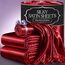 DECOLURE Gestreiftes Satin-Bettwäsche-Set für Doppelbett, luxuriös, seidiges Gefühl, Satin, Doppelbett, elegant, seidig, weich, Doppelbettgröße, faltenfrei, Doppelbett, rote Satin-Bettlaken mit tiefer