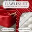 DECOLURE Gestreiftes Satin-Bettlaken-Set für Queen-Size-Betten, luxuriöses Seidengefühl, Queen-Size-Bett – Ganzjahres-Satin, seidig weich, Queen-Size-Satin-Bettlaken mit tiefen Taschen, Spannbetttuch,