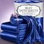 DECOLURE Gestreiftes Satin-Bettwäsche-Set für Doppelbett, luxuriös, seidiges Gefühl, Satin, Doppelbett, elegant, seidig weich, Doppelbettgröße, faltenfrei, Doppelbett, blaue Satin-Bettlaken mit tiefer