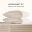 SLEEP ZONE Gestreiftes Kühllaken-Set für King-Size-Betten – Spannbetttuch und Kissenbezüge, 4-teilig, superweich, gestreift, pflegeleicht, tiefe Taschen (Beige, King-Size)