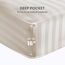 SLEEP ZONE Gestreiftes Kühllaken-Set für King-Size-Betten – Spannbetttuch und Kissenbezüge, 4-teilig, superweich, gestreift, pflegeleicht, tiefe Taschen (Beige, King-Size)
