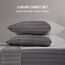 SLEEP ZONE Gestreiftes kühlendes Queen-Bettwäsche-Set – Spannbettlaken und Kissenbezüge-Sets 4-teilig – superweiches gestreiftes Bettlaken, pflegeleicht, Tiefe Tasche (Gull Grey, Queensize)
