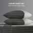 SLEEP ZONE Gestreiftes kühlendes Queen-Bettlaken-Set – Spannbettlaken und Kissenbezüge-Sets 4-teilig – superweiches gestreiftes Bettlaken, pflegeleicht, Tiefe Tasche (Grau, Queensize)