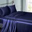 Vonty Satin Sheets Twin XL Silky Soft Satin Bed Sheets Navy Blue Sheet Set, 1 Deep Pocket Fitted Sheet + 1 Flat Sheet + 1 Pillowcases