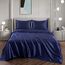 Vonty Satin Sheets Twin XL Silky Soft Satin Bed Sheets Navy Blue Sheet Set, 1 Deep Pocket Fitted Sheet + 1 Flat Sheet + 1 Pillowcases