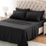 SLEEP ZONE Gestreiftes Kühllaken-Set für King-Size-Betten – Spannbetttuch und Kissenbezüge, 4-teilig, superweich, gestreift, pflegeleicht, tiefe Taschen (Schwarz, King-Size)