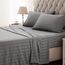 SLEEP ZONE Gestreiftes kühlendes Queen-Bettwäsche-Set – Spannbettlaken und Kissenbezüge-Sets 4-teilig – superweiches gestreiftes Bettlaken, pflegeleicht, Tiefe Tasche (Gull Grey, Queensize)