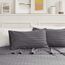 SLEEP ZONE Gestreiftes kühlendes Queen-Bettwäsche-Set – Spannbettlaken und Kissenbezüge-Sets 4-teilig – superweiches gestreiftes Bettlaken, pflegeleicht, Tiefe Tasche (Gull Grey, Queensize)