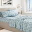 Great Bay Home 100% türkische Baumwolle, Flanell-Bettlaken-Set mit tiefen Taschen, weiche Bettlaken,Anti-Pilling-Flanell-Bettlaken (King-Size, Blaue Schneeflocke)