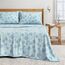 Great Bay Home 100% türkische Baumwolle, Flanell-Bettlaken-Set mit tiefen Taschen, weiche Bettlaken,Anti-Pilling-Flanell-Bettlaken (King-Size, Blaue Schneeflocke)