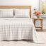 Great Bay Home Flanell-Bettwäsche-Set, volle Größe, 100 % türkische Baumwolle, doppelt gebürstet, bedruckt, ultraweich, gemütlich, 4-teiliges Bettwäsche-Set (Fensterscheibe, Weiß/Grau)