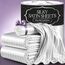 DECOLURE Gestreiftes Satin-Bettwäsche-Set für Doppelbett, luxuriöses Seidengefühl, Satin, Doppelbett, elegant, seidig weich, Doppelbettgröße, faltenfrei, Doppelbett, weiße Satin-Bettlaken mit tiefer