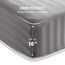 SLEEP ZONE Gestreiftes kühlendes Queen-Bettwäsche-Set – Spannbettlaken und Kissenbezüge-Sets 4-teilig – superweiches gestreiftes Bettlaken, pflegeleicht, Tiefe Tasche (Gull Grey, Queensize)
