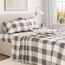 Great Bay Home 100 % türkische Baumwolle Buffalo Karo Plaid Flanell Bettwäsche-Set,tiefe Tasche, weiche Bettlaken,warme, doppelt gebürstete Bettlaken,vorgeschrumpfte und fusselfreie Flanell-Bettlaken