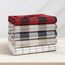 Great Bay Home Flanell-Bettwäsche-Set, volle Größe, 100 % türkische Baumwolle, doppelt gebürstet, bedruckt, ultraweich, gemütlich, 4-teiliges Bettwäsche-Set (Fensterscheibe, Weiß/Grau)
