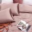 Vonty Satin Sheets Twin XL Seidig weiches Satin-Bettwäsche-Set, 1 tiefes Spannbetttuch + 1 Bettlaken + 1 Kissenbezug in Roségold