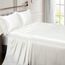 Vonty Satin-Bettlaken für Doppelbett, seidig weiches Satin, elfenbeinfarben, Weiß, 1 Spannbetttuch mit tiefer Tasche, 1 Bettlaken + 1 Kissenbezug