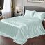 Vonty Satin-Bettlaken, Doppelbett, seidig, weiches Satin, Eisblau, Satin-Bettlaken-Set, 1 Spannbettlaken mit tiefen Taschen + 1 Bettlaken + 1 Kissenbezug