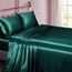 Vonty Satin-Bettlaken-Set, seidig-weiches Satin, 1 Spannbettlaken mit tiefen Taschen, 1 Bettlaken und 1 Kissenbezug