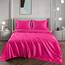 Vonty Satin-Bettlaken-Set, seidig weiches Satin, 1 Spannbettlaken mit tiefen Taschen, 1 Bettlaken und 1 Kissenbezüge, Hot Pink
