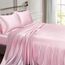Vonty Satin Sheets Twin XL Silky Soft Satin Bed Sheets Pink Satin Sheet Set, 1 Deep Pocket Fitted Sheet + 1 Flat Sheet + 1 Pillowcase