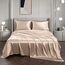 Vonty Satin Sheets Queen Silky Soft Satin Bed Sheets Amber Beige Sheet Set, 1 Deep Pocket Fitted Sheet + 1 Flat Sheet + 2 Pillowcases