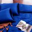 Vonty Satin-Bettlaken-Set, für Queen-Size-Betten, seidig-weiches Satin-Bettwäsche-Set, 1 Spannbettlaken mit tiefen Taschen + 1 Bettlaken + 2 Kissenbezüge, Königsblau