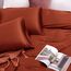 Vonty Satin Sheets California King Seidig weiches Satin-Bettwäsche-Set, 1 Spannbettlaken mit tiefen Taschen + 1 Bettlaken + 2 Kissenbezüge, Rostorange