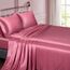 Vonty Satin-Bettlaken-Set, Queen-Size-Größe, seidig weiches Satin-Bettwäsche-Set, 1 Spannbettlaken mit tiefen Taschen + 1 Bettlaken + 2 Kissenbezüge, Hellweinrot