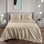 Vonty Satin-Bettwäsche-Set, Queen-Size-Größe, seidig, weich, Taupe, 1 Spannbettlaken mit tiefen Taschen + 1 Bettlaken + 2 Kissenbezüge