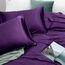 Vonty Satin-Bettlaken, Queen-Size-Größe, seidig weiches Satin-Bettwäsche-Set, 1 Spannbettlaken mit tiefen Taschen + 1 Bettlaken + 2 Kissenbezüge, Dunkelviolett, yuhuai231212-305