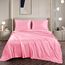 Vonty Satin-Bettlaken, Queen-Size-Größe, seidig weiches Satin-Bettwäsche-Set, 1 Spannbettlaken mit tiefen Taschen + 1 Bettlaken + 2 Kissenbezüge, Hellrosa, yuhuai231212-301