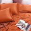 Vonty Satin-Bettlaken, seidig, weiches Satin-Bettwäsche-Set, 1 Spannbettlaken mit tiefen Taschen + 1 Bettlaken + 2 Kissenbezüge, Orange