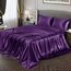 Vonty Satin-Bettlaken, Queen-Size-Größe, seidig weiches Satin-Bettwäsche-Set, 1 Spannbettlaken mit tiefen Taschen + 1 Bettlaken + 2 Kissenbezüge, Dunkelviolett, yuhuai231212-305