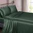 Vonty Satin-Bettlaken, seidig, weiches Satin-Bettwäsche-Set, Waldgrün, 1 Spannbettlaken mit tiefen Taschen + 1 Bettlaken + 2 Kissenbezüge
