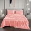 Vonty Satin-Bettlaken, volle Größe, seidig-weiches Satin-Bettwäsche-Set, 1 Spannbettlaken mit tiefen Taschen + 1 Bettlaken + 2 Kissenbezüge, Blush Pink