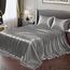 Vonty Satin Sheets Queen Silky Soft Satin Bed Sheets Misty Gray Satin Sheet Set, 1 Deep Pocket Fitted Sheet + 1 Flat Sheet + 2 Pillowcases