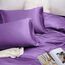 Vonty Satin-Bettlaken, seidig, weiches Satin-Bettwäsche-Set, 1 Spannbettlaken mit tiefen Taschen + 1 Bettlaken + 2 Kissenbezüge, Violett