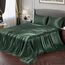 Vonty Satin-Bettlaken-Set für King-Size-Bett, seidig, weiches Satin-Bettwäsche-Set, 1 Spannbettlaken mit tiefen Taschen + 1 Bettlaken + 2 Kissenbezüge, Waldgrün